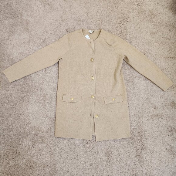 Brand New J Crew Long Caramel Sweater Blazer XS - Picture 3 of 9